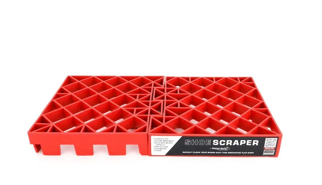 WSFS – WEIGH SAFE Boot Brush, Grid Surface Portable Orange Plastic With Carrying Case - view 2